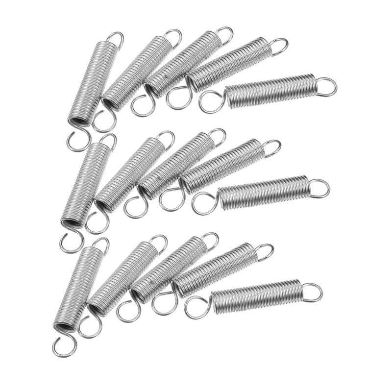 Unomor 20Pcs Stainless Steel Compression Springs Hook Ends 10mm Length 1mm Wire Diameter - Image 1